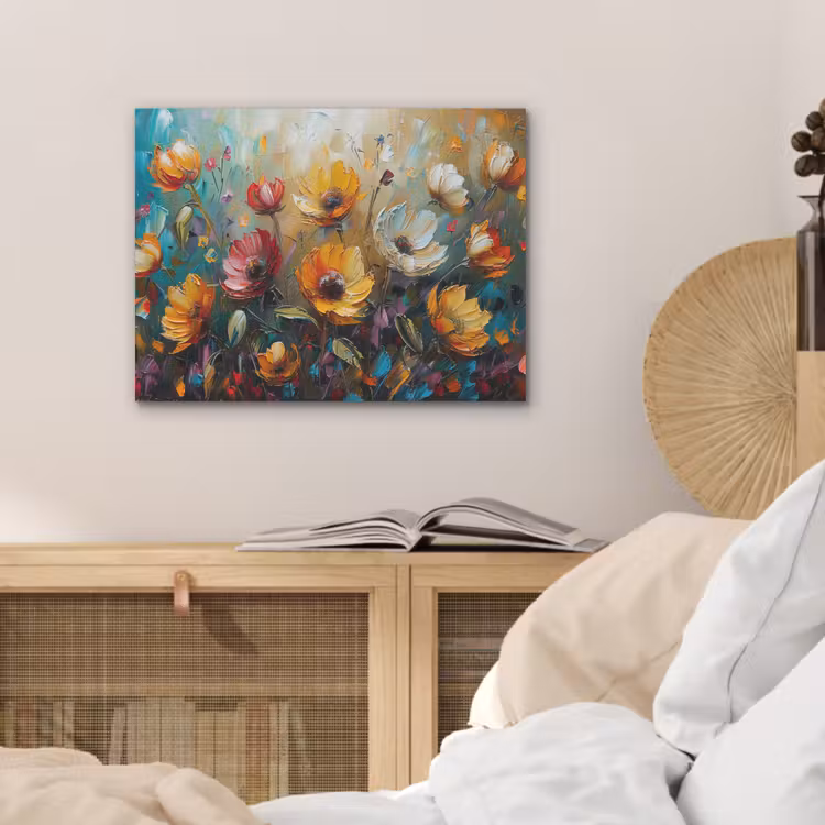 Watercolor - Bloemen - Kunst - Modern PET vilt klein -sfeer3