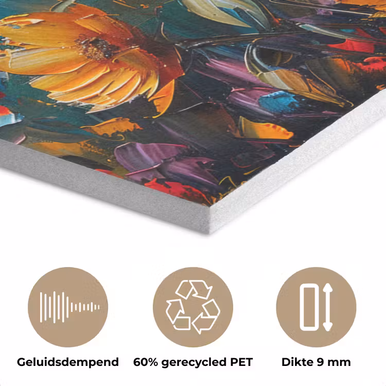 Watercolor - Bloemen - Kunst - Modern PET vilt klein -closeup_NL