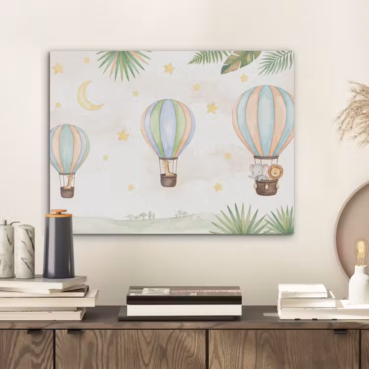 Aquarel - Luchtballonnen - Pastel PET vilt klein -sfeer1