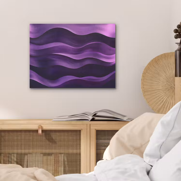 Golven - Abstract - Paars PET vilt klein -sfeer3
