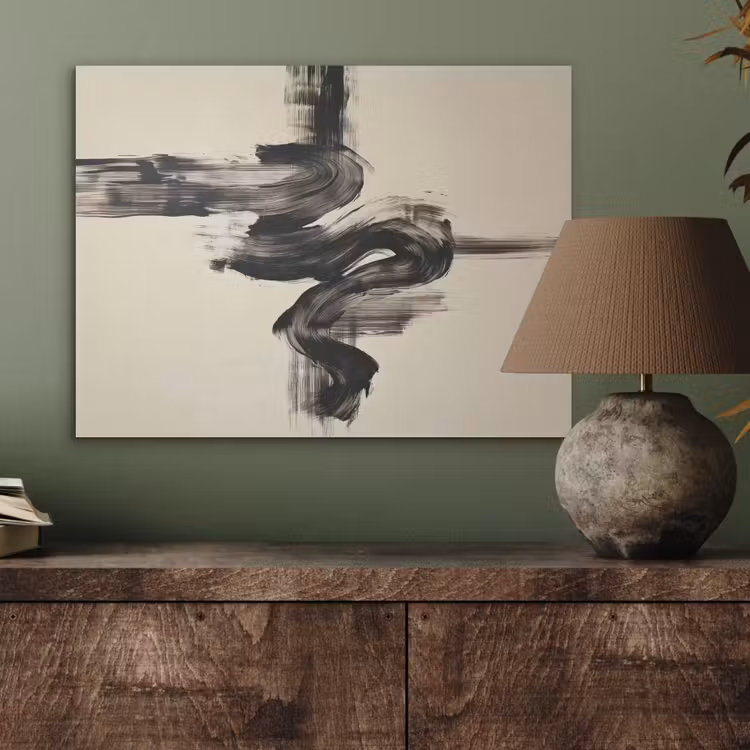 Golven - Penseelstreken - Beige - Minimalistisch PET vilt klein -sfeer2