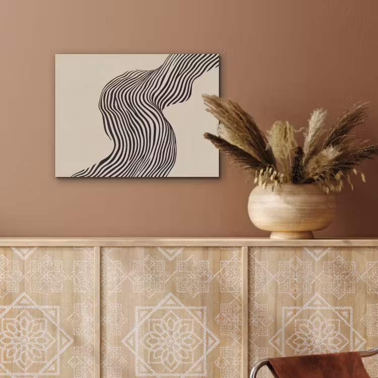 Golvend - Lijnen - Abstract - Silhouet PET vilt klein -sfeer4
