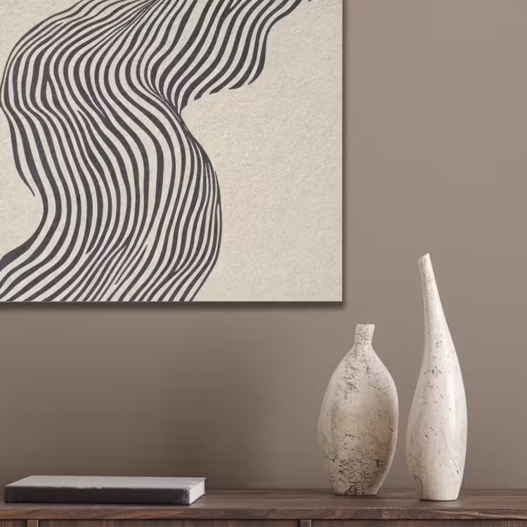 Golvend - Lijnen - Abstract - Silhouet PET vilt klein -sfeer6_closeup