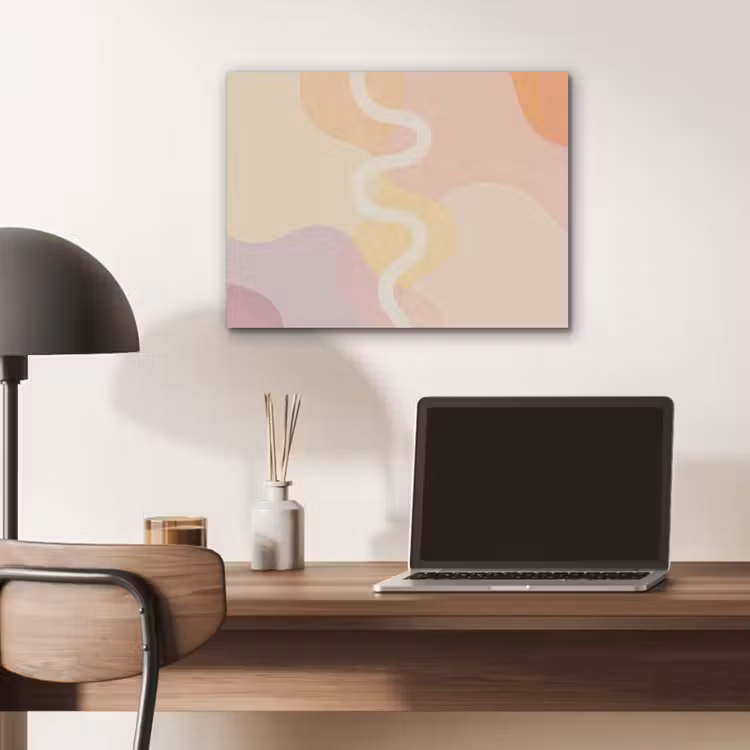 Golvende vormen - Abstract - pastel PET vilt klein -sfeer5