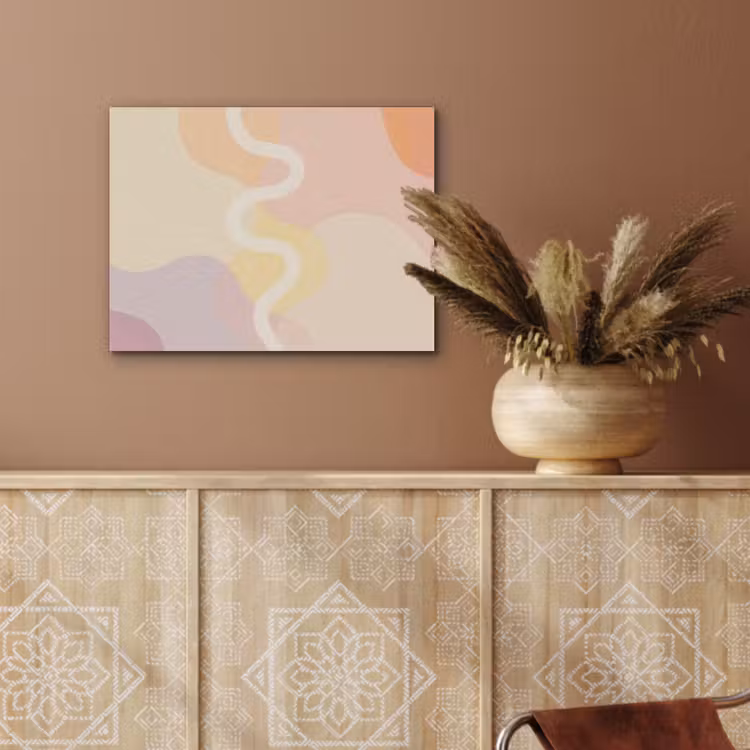 Golvende vormen - Abstract - pastel PET vilt klein -sfeer4