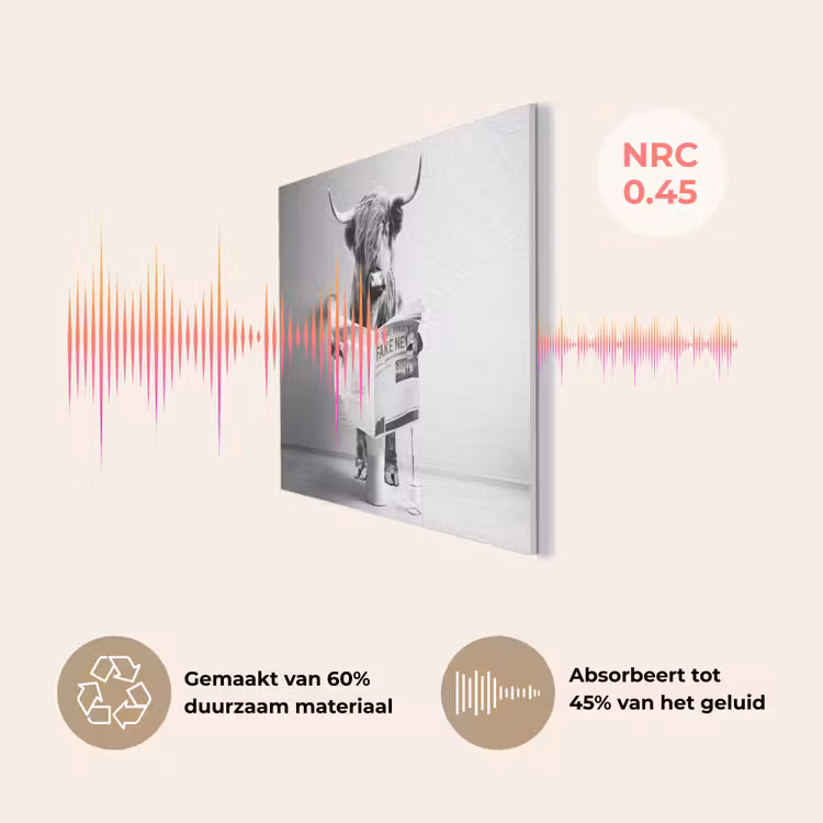 WC - Toilet - Krant - Schotse Hooglander - Zwart Wit PET vilt klein -USP_NL