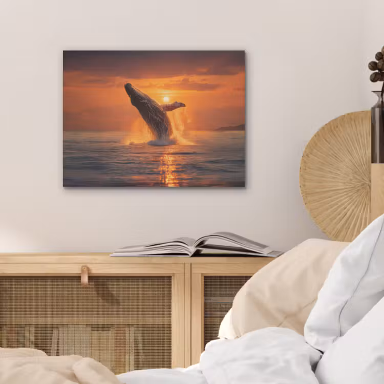 Walvis - Zon - Zee PET vilt klein -sfeer3