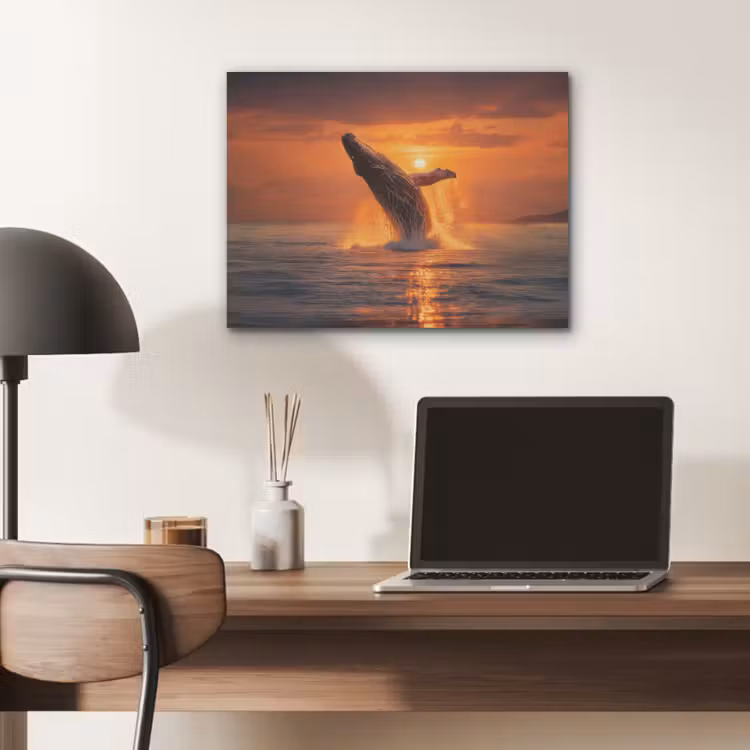 Walvis - Zon - Zee PET vilt klein -sfeer5