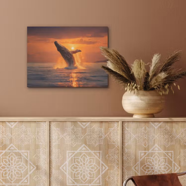 Walvis - Zon - Zee PET vilt klein -sfeer4