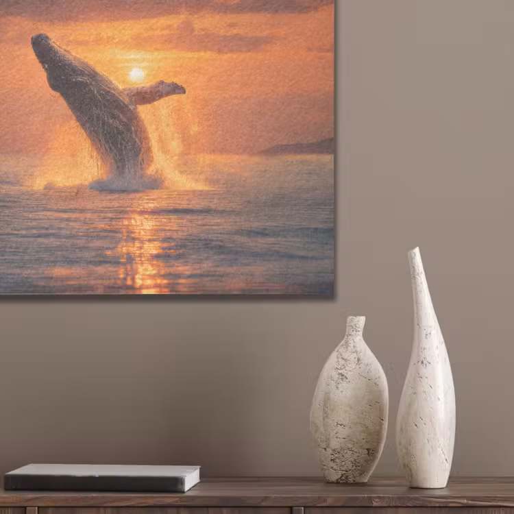 Walvis - Zon - Zee PET vilt klein -sfeer6_closeup