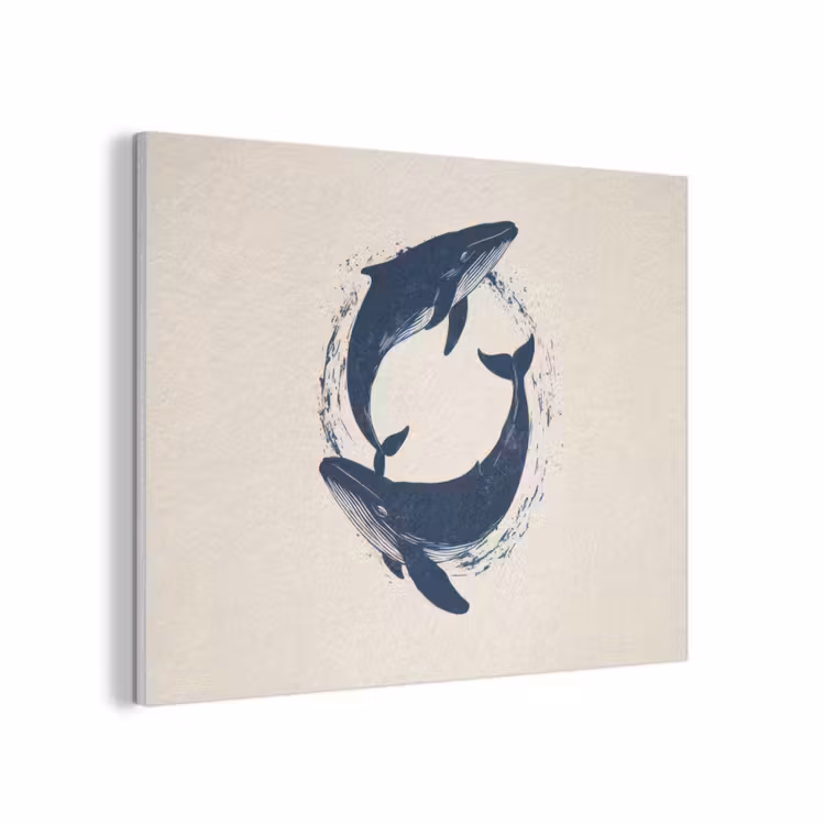 Walvissen - Spetters - Cirkel - Donkerblauw PET vilt klein -3d