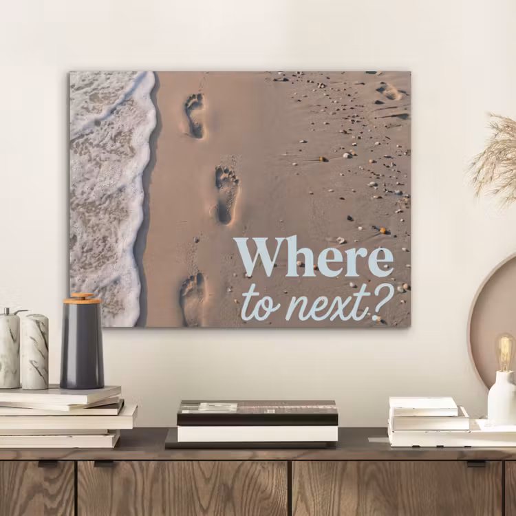 Where to next - Strand - Voetstappen PET vilt klein -sfeer1