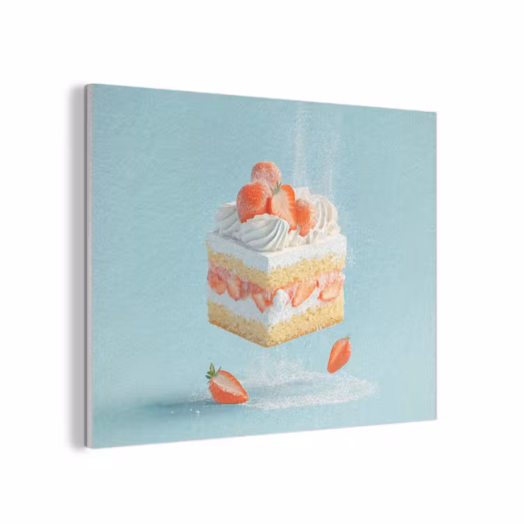 Slagroom - Taart - Blauw - Eten PET vilt klein -3d