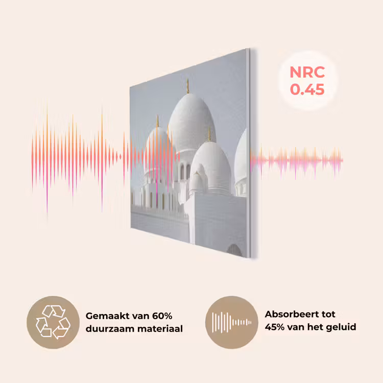 Witte koepels - Helderblauwe lucht - Gouden ornamenten PET vilt klein -USP_NL