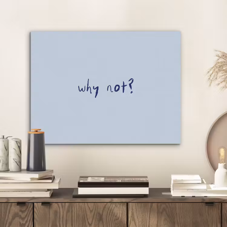 Why not - Blauw - Donker blauw - Quote PET vilt klein -sfeer1