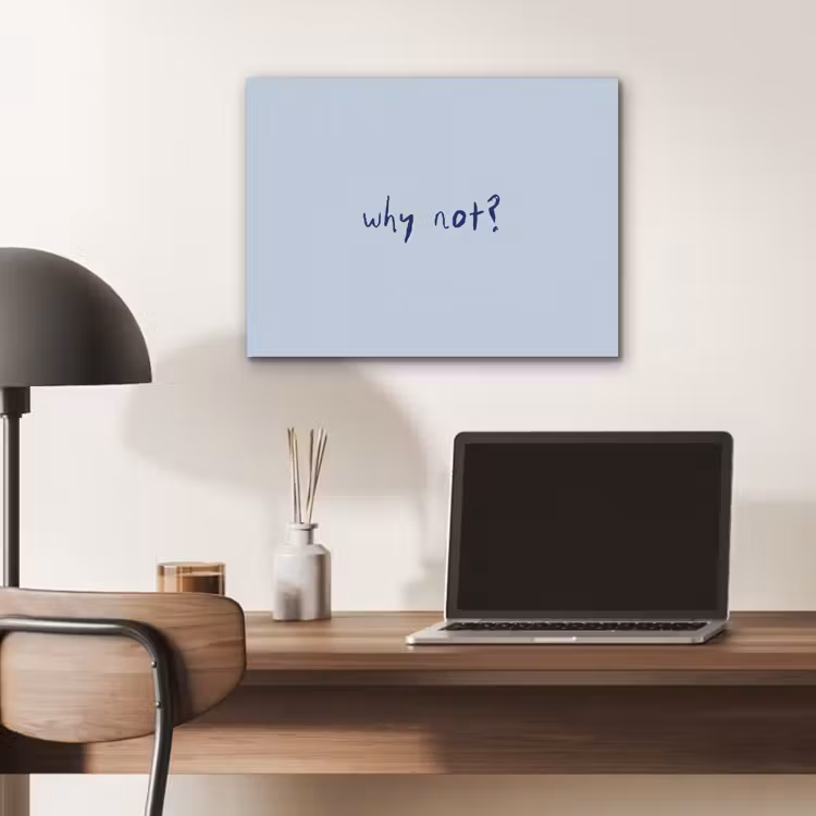 Why not - Blauw - Donker blauw - Quote PET vilt klein -sfeer5