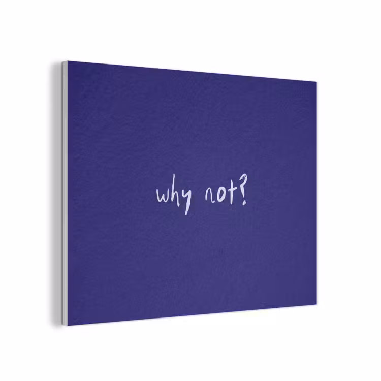Why not - Blauw - Handgeschreven PET vilt klein -3d