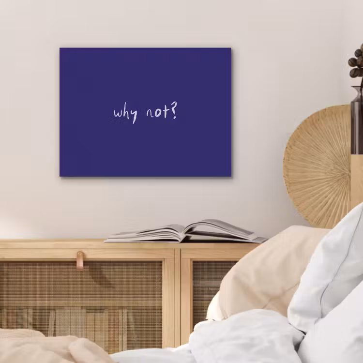 Why not - Blauw - Handgeschreven PET vilt klein -sfeer3