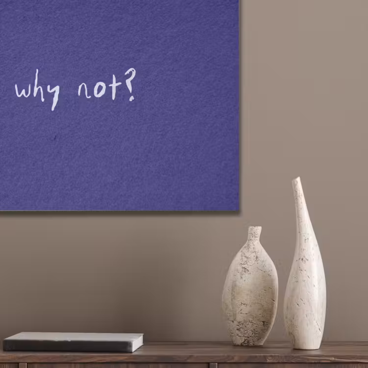 Why not - Blauw - Handgeschreven PET vilt klein -sfeer6_closeup