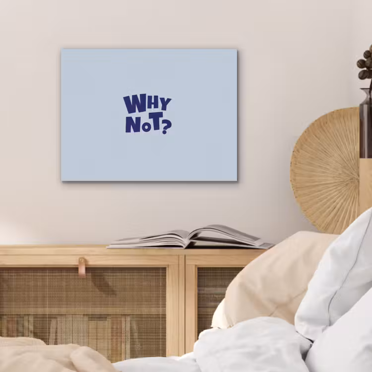 Why not - Blauw - Licht blauw - Quote PET vilt klein -sfeer3