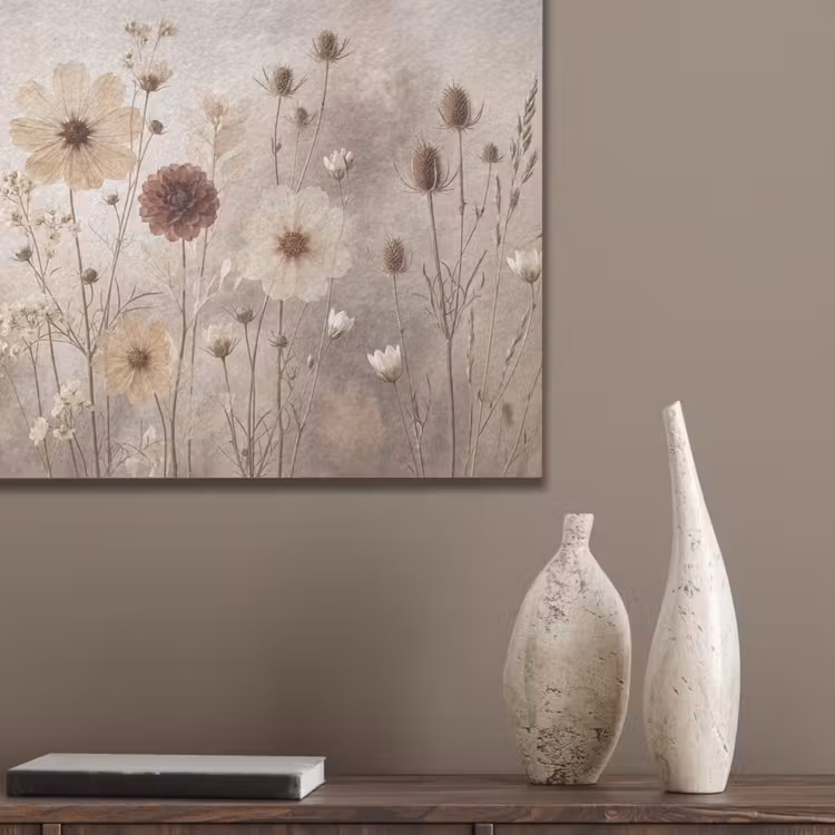 Wilde bloemen - Botanisch - Vintage - Natuur - Rustiek PET vilt klein -sfeer6_closeup