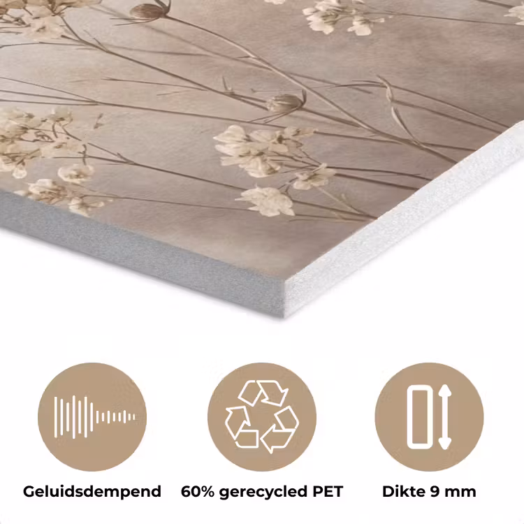 Wilde bloemen - Botanisch - Vintage - Natuur - Rustiek PET vilt klein -closeup_NL