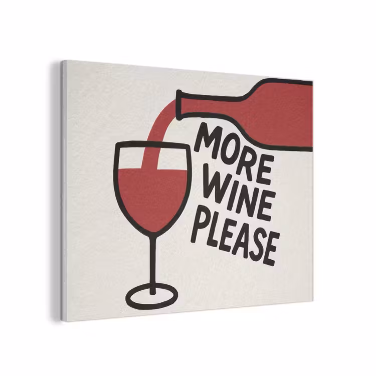 Wijnfles - Quote - Rood - Glas PET vilt klein -3d