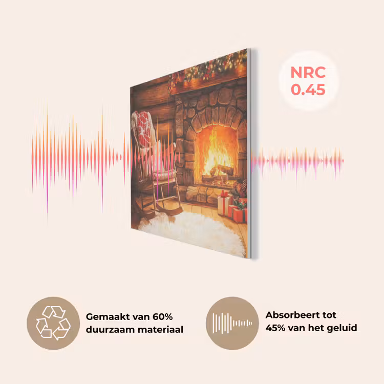 Winter - Kerst - Huis - Openhaard PET vilt klein -USP_NL