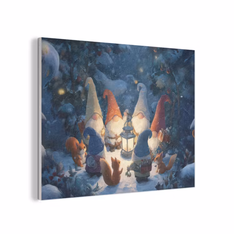 Winter - Gnooms - Eekhoorns - Meerkleurig PET vilt klein -3d