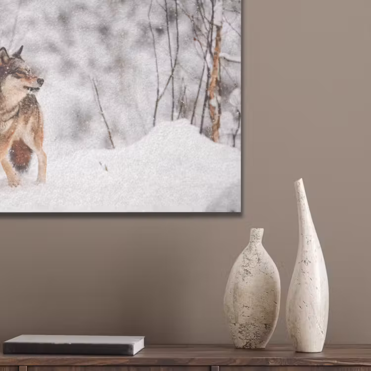 Wolf - Winter - Sneeuw - Natuur - Dieren PET vilt klein -sfeer6_closeup