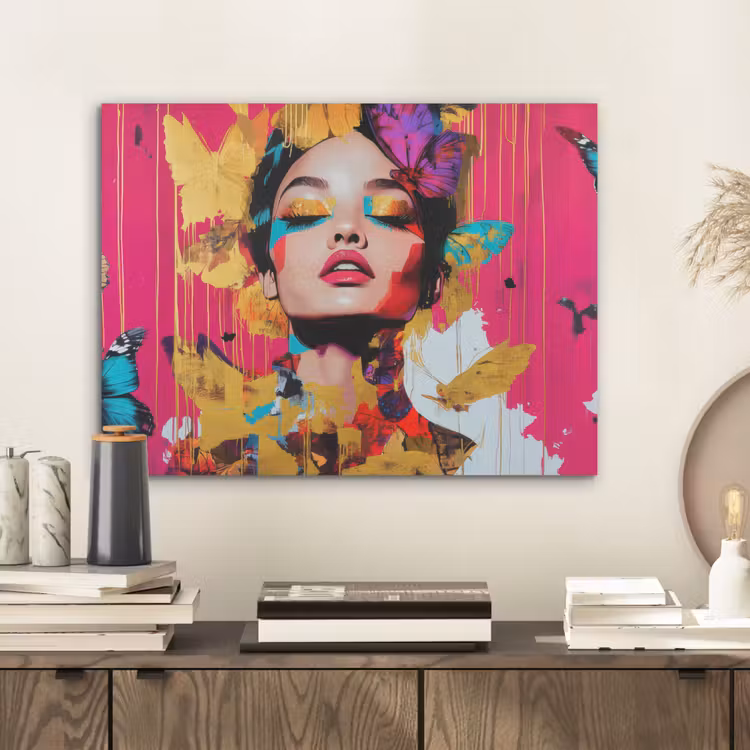 Vrouw - Abstract - Kleurrijk PET vilt klein -sfeer1