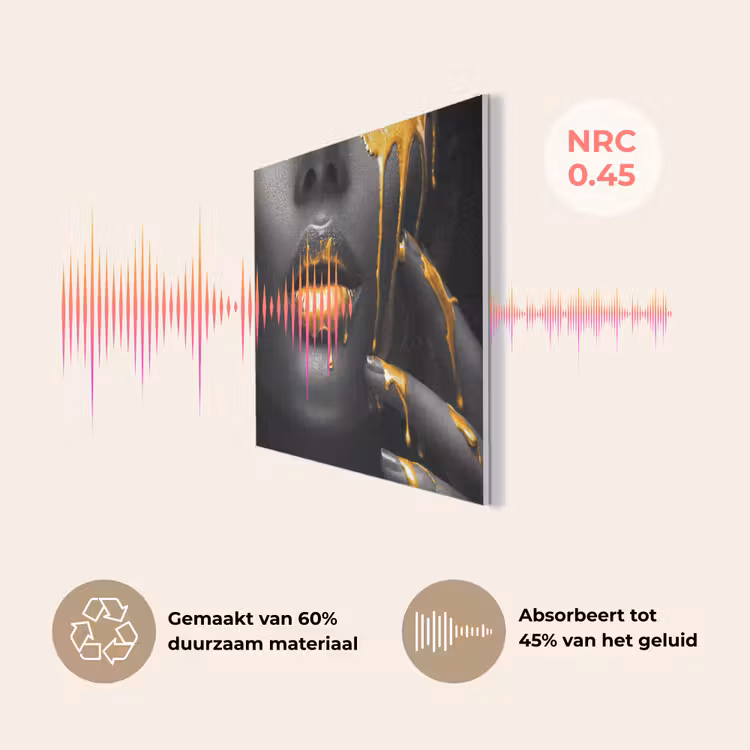 Vrouw - Zwart - Goud - Gezicht - Lippen PET vilt klein -USP_NL