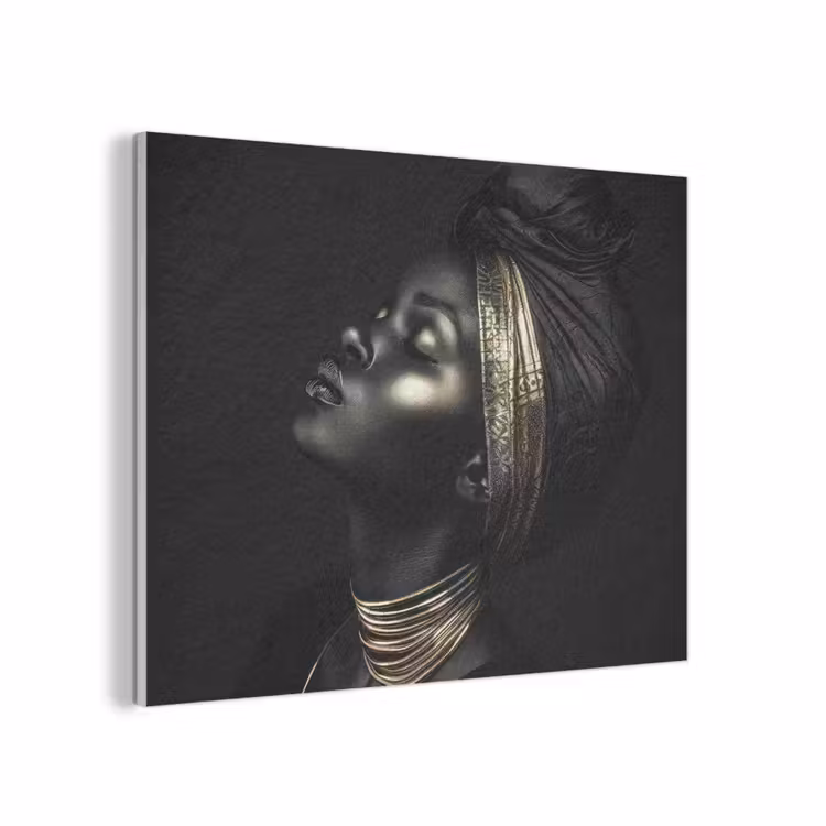 Vrouw - Zwart - Goud - Sieraden PET vilt klein -3d