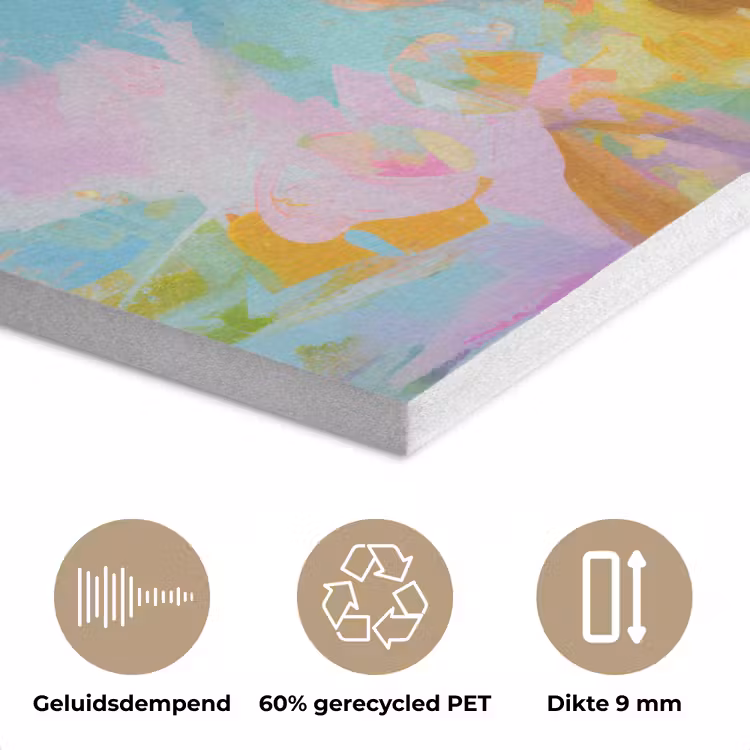 Vrouw - Blond - Roze kauwgom - Kleurrijk - Pastel PET vilt klein -closeup_NL