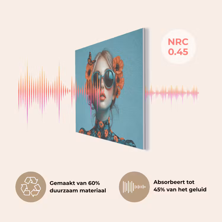 Vrouw - Blauw - Vlinder - Bloemen - Aesthetic PET vilt klein -USP_NL