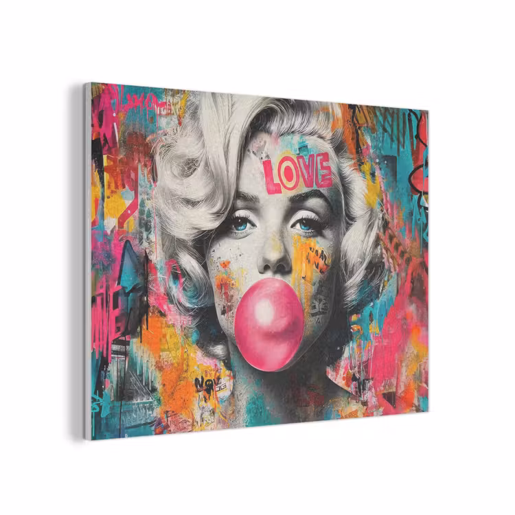 Vrouw - Kauwgom - Graffiti - Neonkleuren PET vilt klein -3d