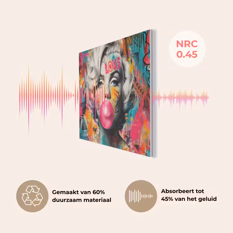 Vrouw - Kauwgom - Graffiti - Neonkleuren PET vilt klein -USP_NL