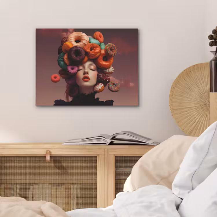 Vrouw - Donuts - Kleurrijk PET vilt klein -sfeer3