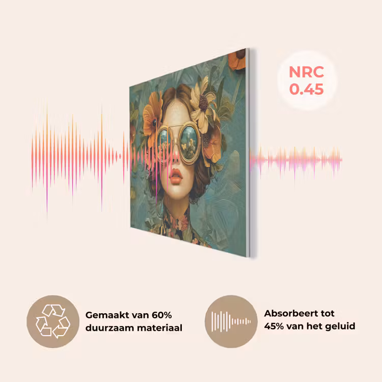 Vrouw - Bloemen - Vlinders - Natuur - Vintage PET vilt klein -USP_NL