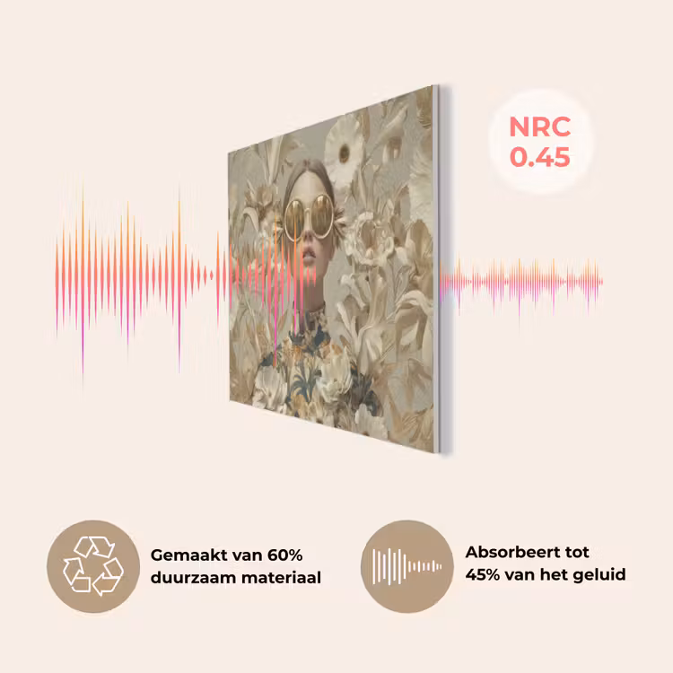Vrouw - Bloemen - Zonnebril - Wit PET vilt klein -USP_NL