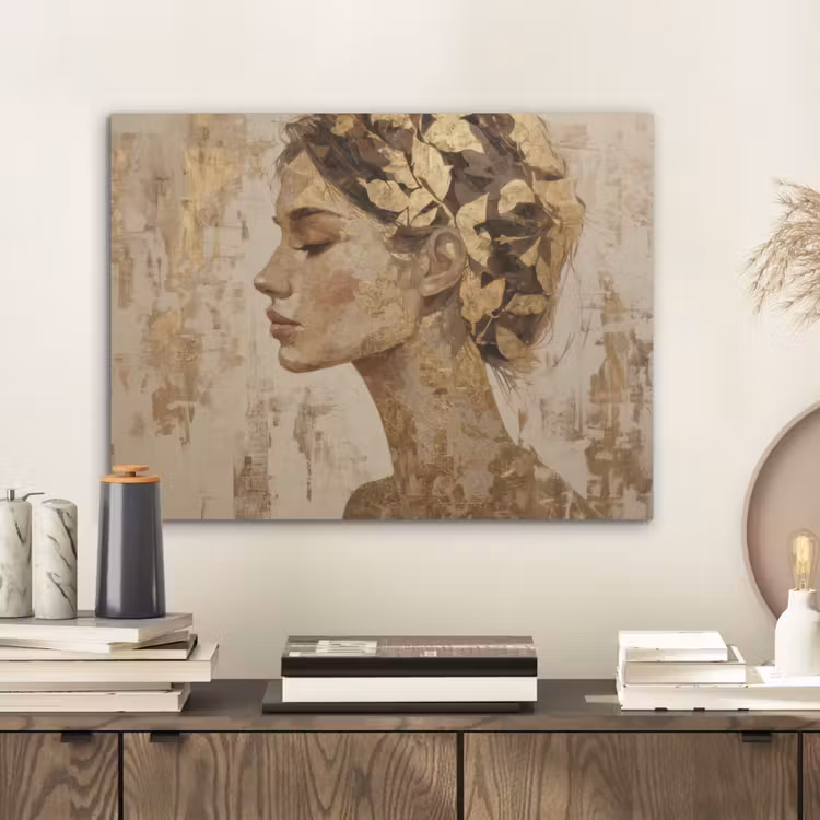 Vrouw - Goud - Abstract - Textuur PET vilt klein -sfeer1