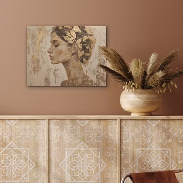 Vrouw - Goud - Abstract - Textuur PET vilt klein -sfeer4