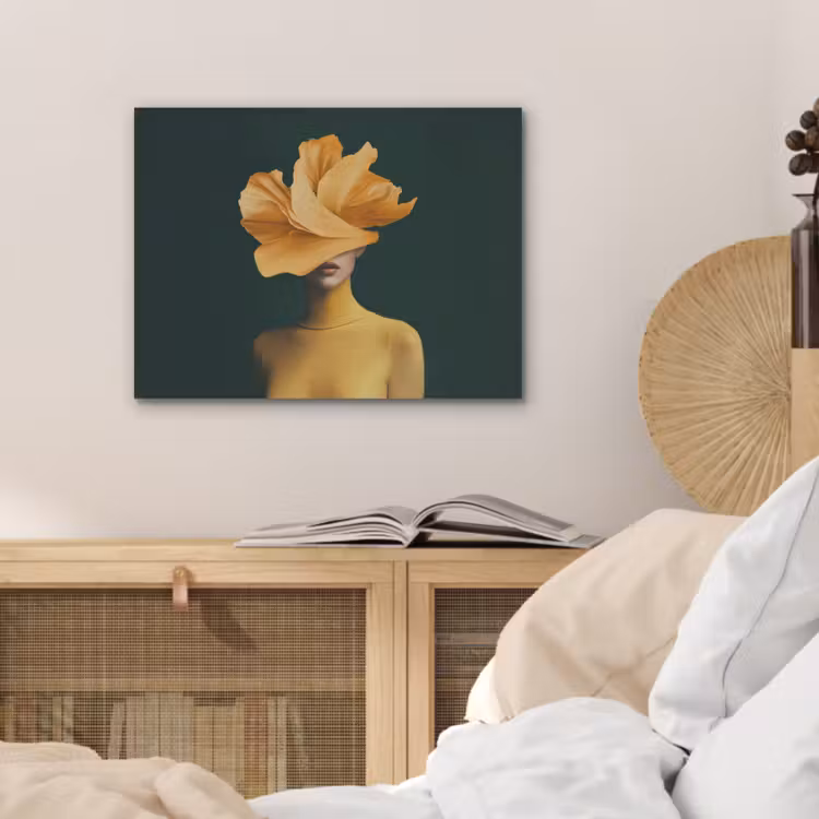 Vrouw - Hoed - Geel PET vilt klein -sfeer3