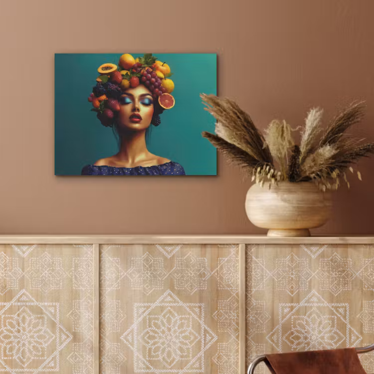 Vrouw - Hoodtooi - Tropisch - Fruit - Druiven PET vilt klein -sfeer4