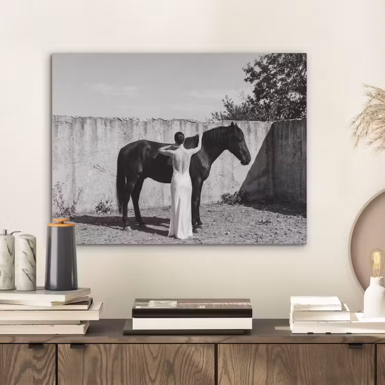 Vrouw - Paard - Artistiek PET vilt klein -sfeer1