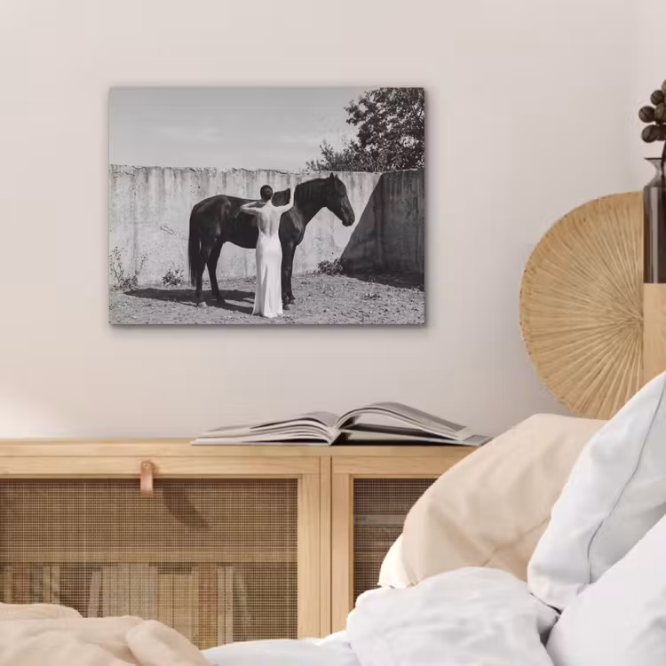 Vrouw - Paard - Artistiek PET vilt klein -sfeer3