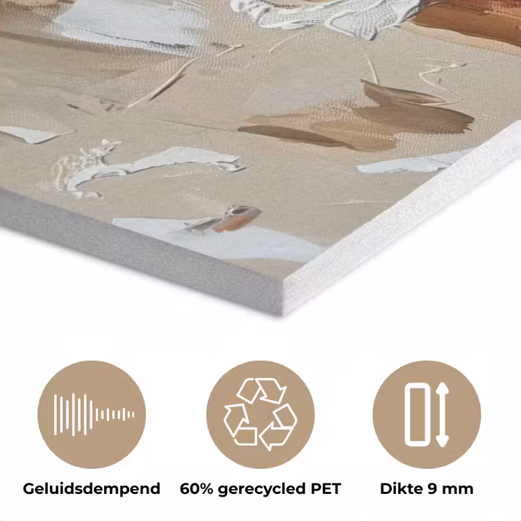 Vrouw - Verf - Abstract - Beige - Modern PET vilt klein -closeup_NL
