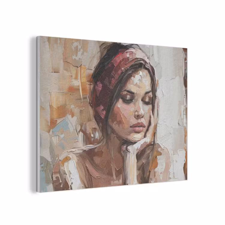 Vrouw - Verflook - Portret - Modern PET vilt klein -3d