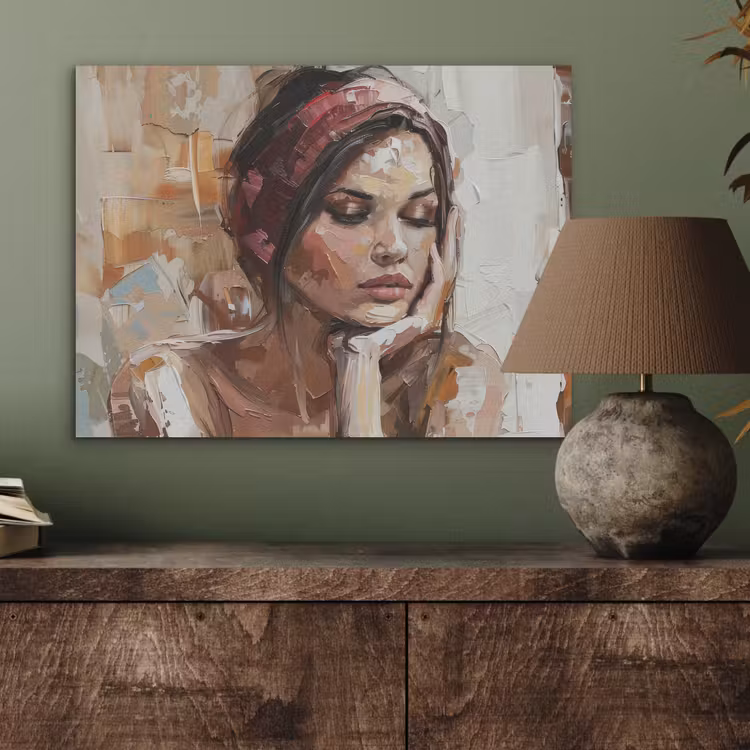 Vrouw - Verflook - Portret - Modern PET vilt klein -sfeer2