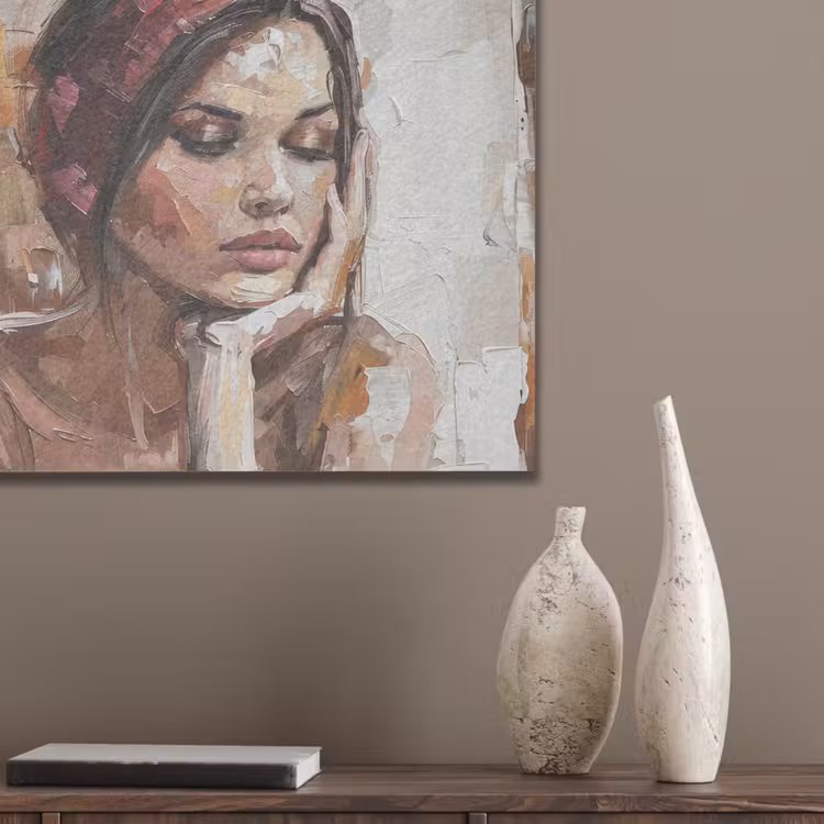 Vrouw - Verflook - Portret - Modern PET vilt klein -sfeer6_closeup